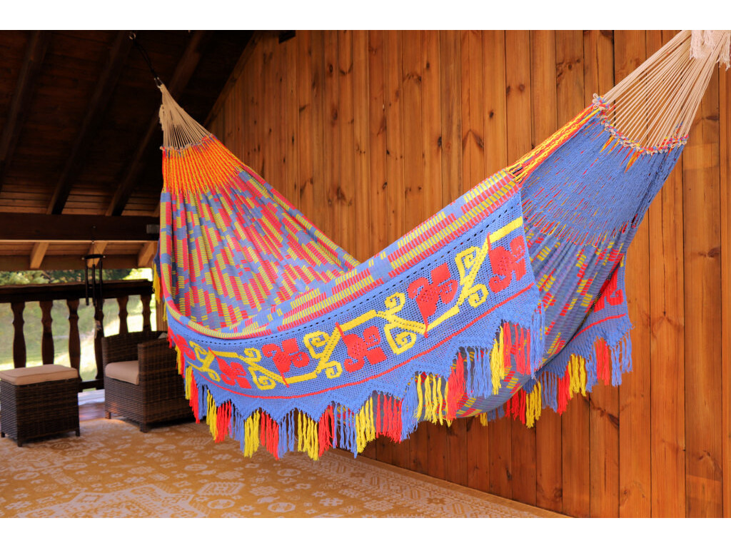 Hamac Wayuu Chinchorro bleu 41