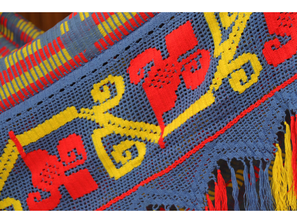 Hamac Wayuu Chinchorro bleu 41