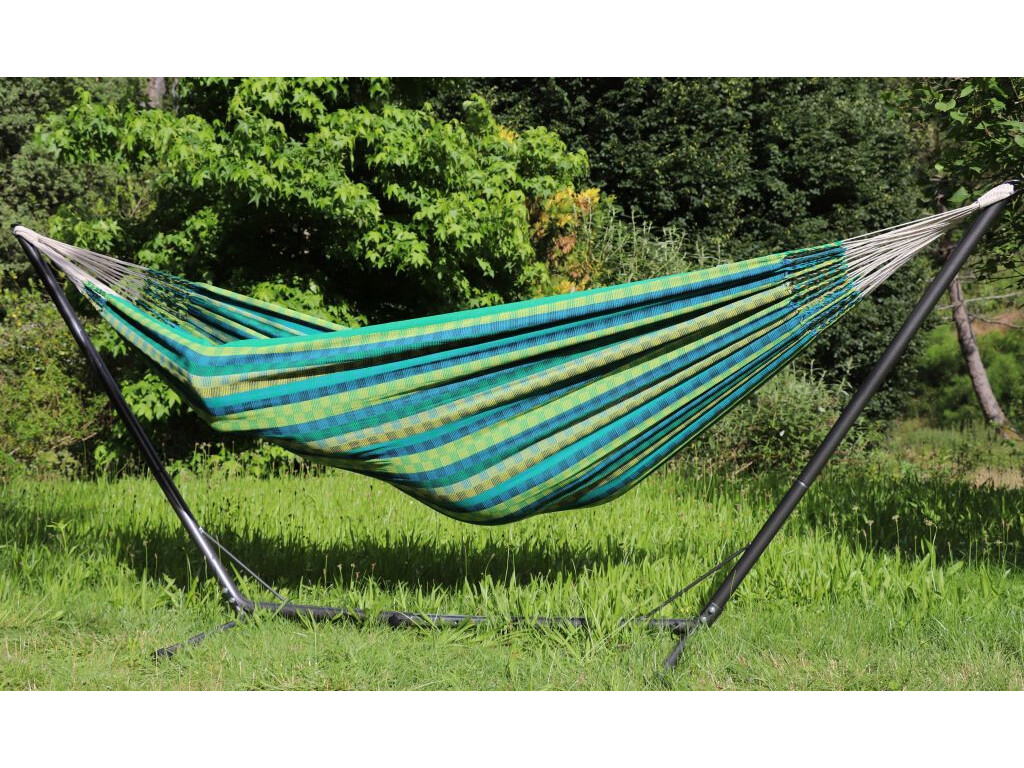 Set Hamac double Colombia Esmeralda Luxe sur pied