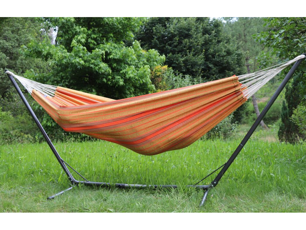 Set hamac double Cali Orange sur support de hamac Sumo Grande