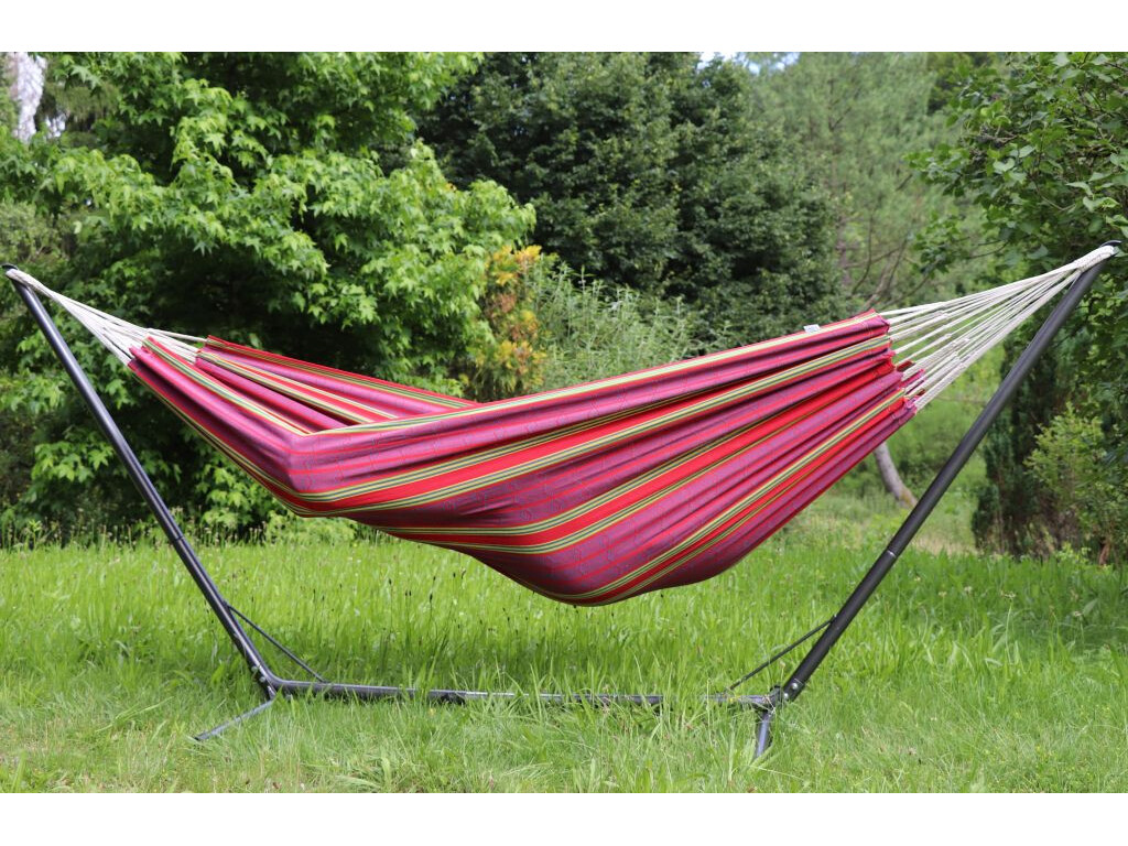 Set Hamac double Cali Violet sur pied Sumo Grande