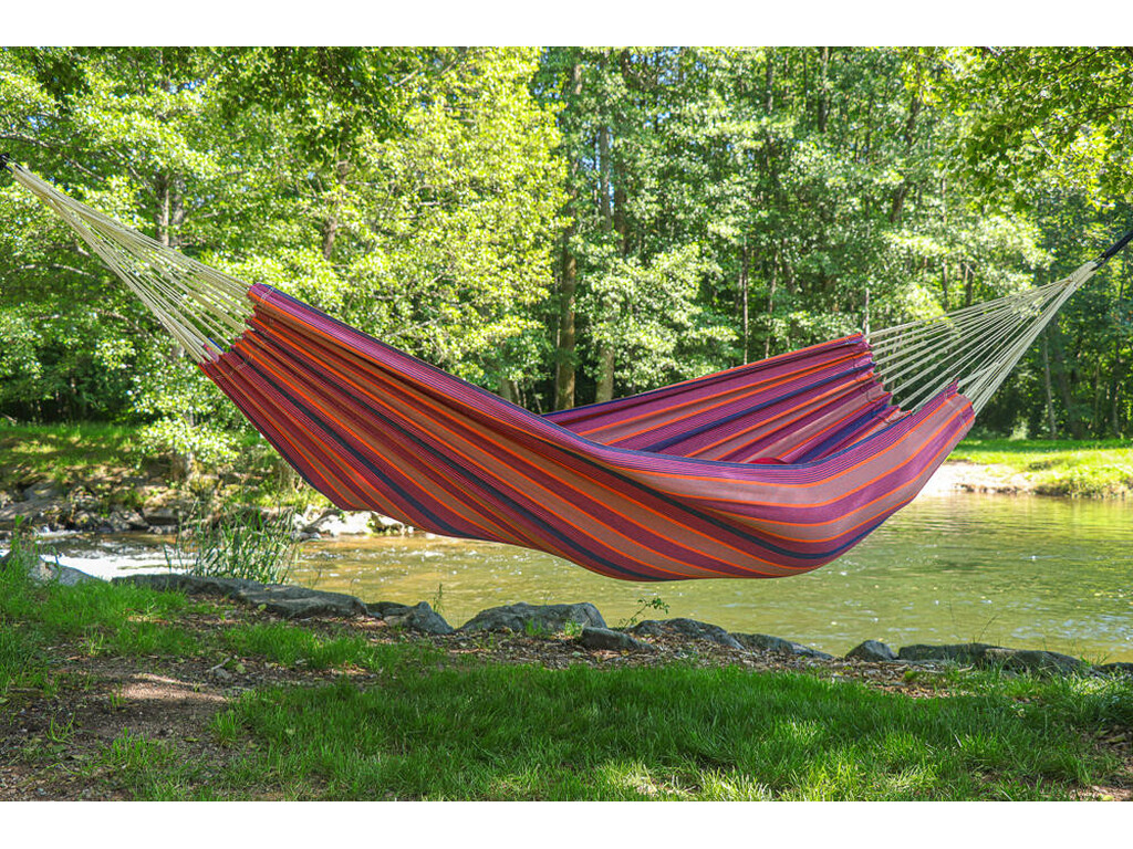 Hamac de 140 cm de largeur fabriqué coton recyclé Hamac de 140 cm de largeur fabriqué coton recyclé