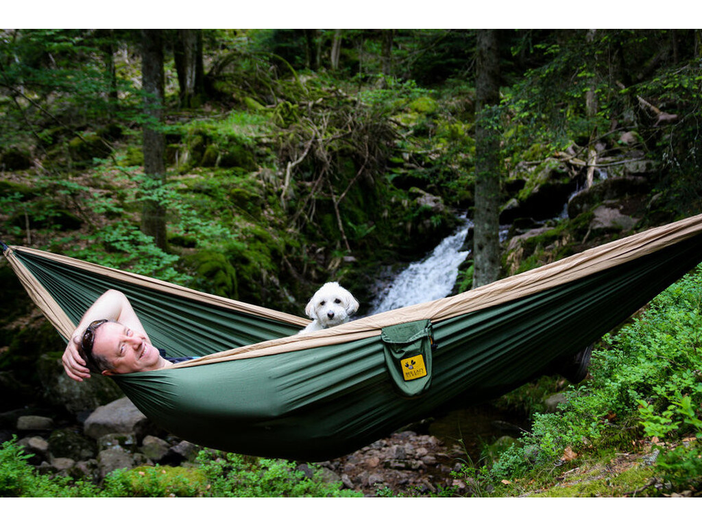 Hamac parachute double vert kaki modèle Bee Lazy Camp
