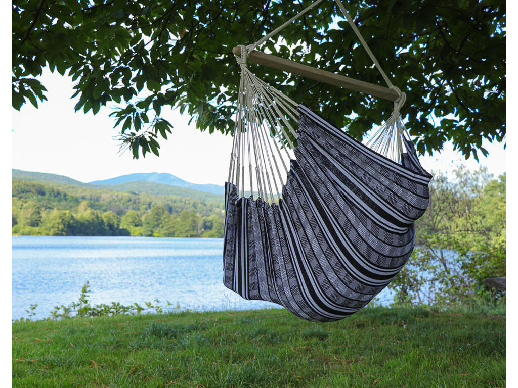 Hamac chaise de Colombie Carthagène Noir et Blanc