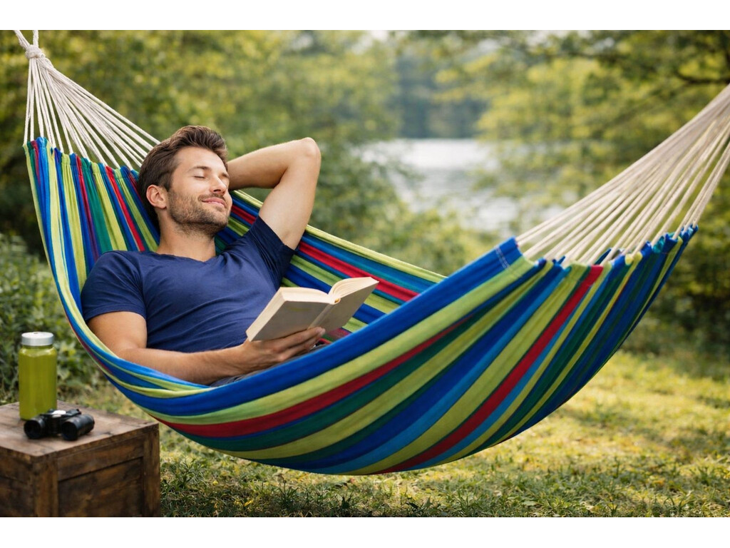 Hamac une personne de Colombie bleu - modèle Bogota Hamac une personne de Colombie bleu - modèle Bogota