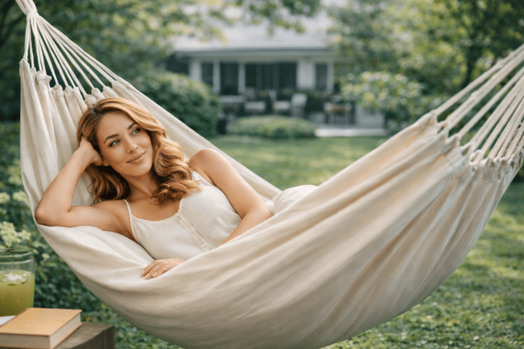 Hamac coton écru solo 140 cm | Hamac.fr