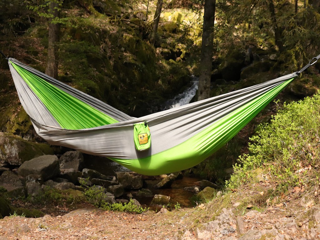 Hamac de voyage Simple vert et gris