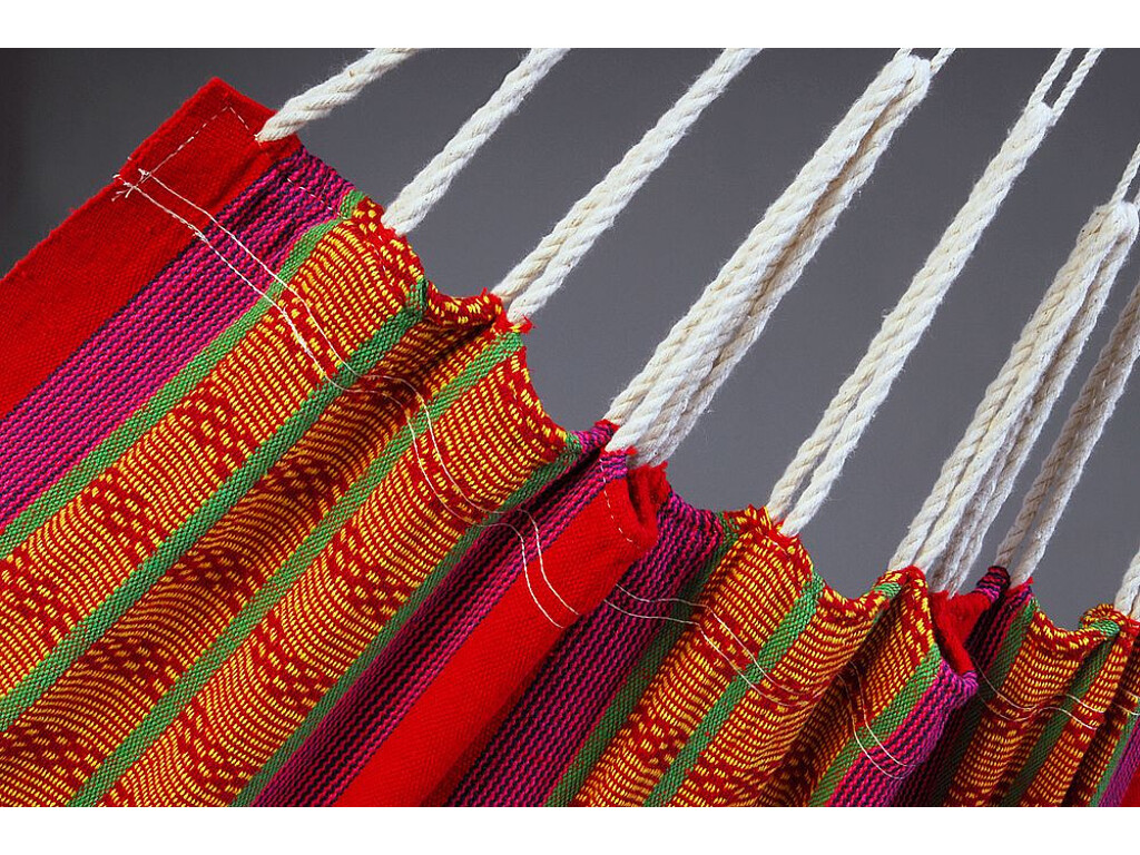 Hamac en toile: Hamac simple: Hamac solo rouge en coton recyclé de Carthagène