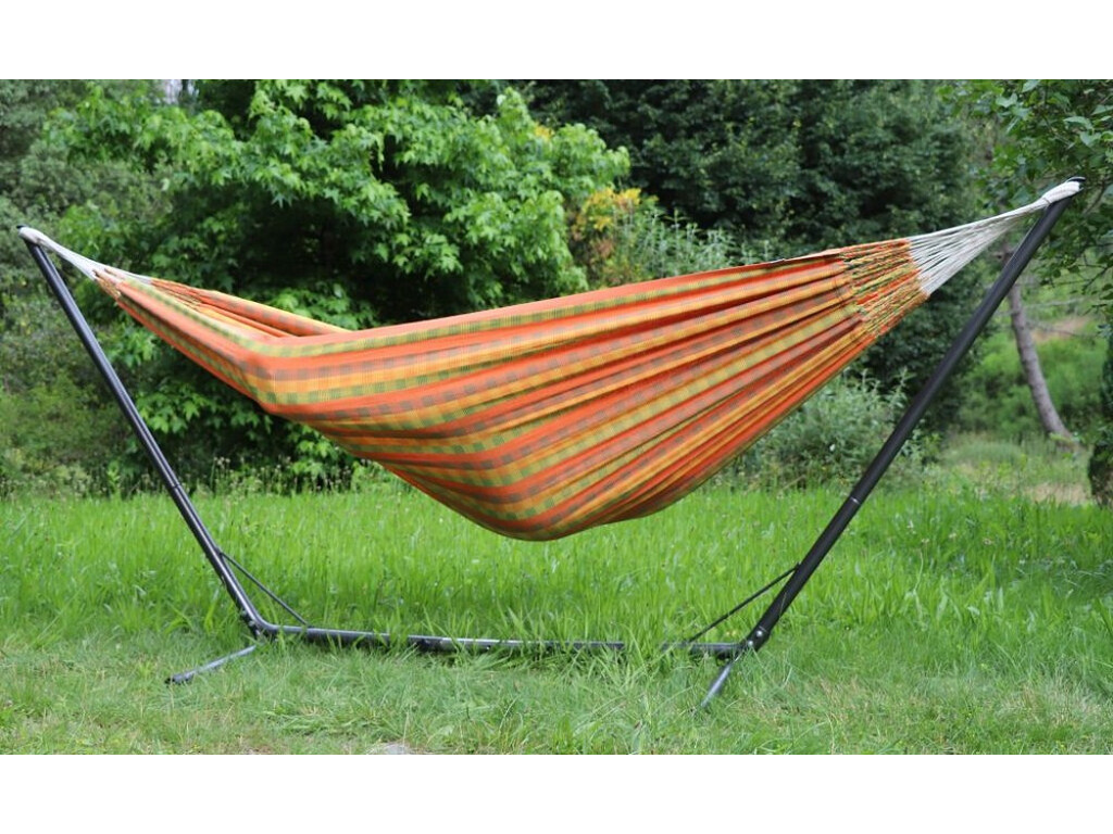Ensemble hamac Luxe Colombia Orange avec support Sumo Grande