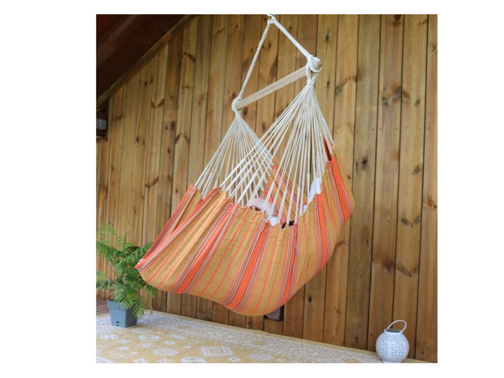 Hamac chaise orange fabriqué en Colombie