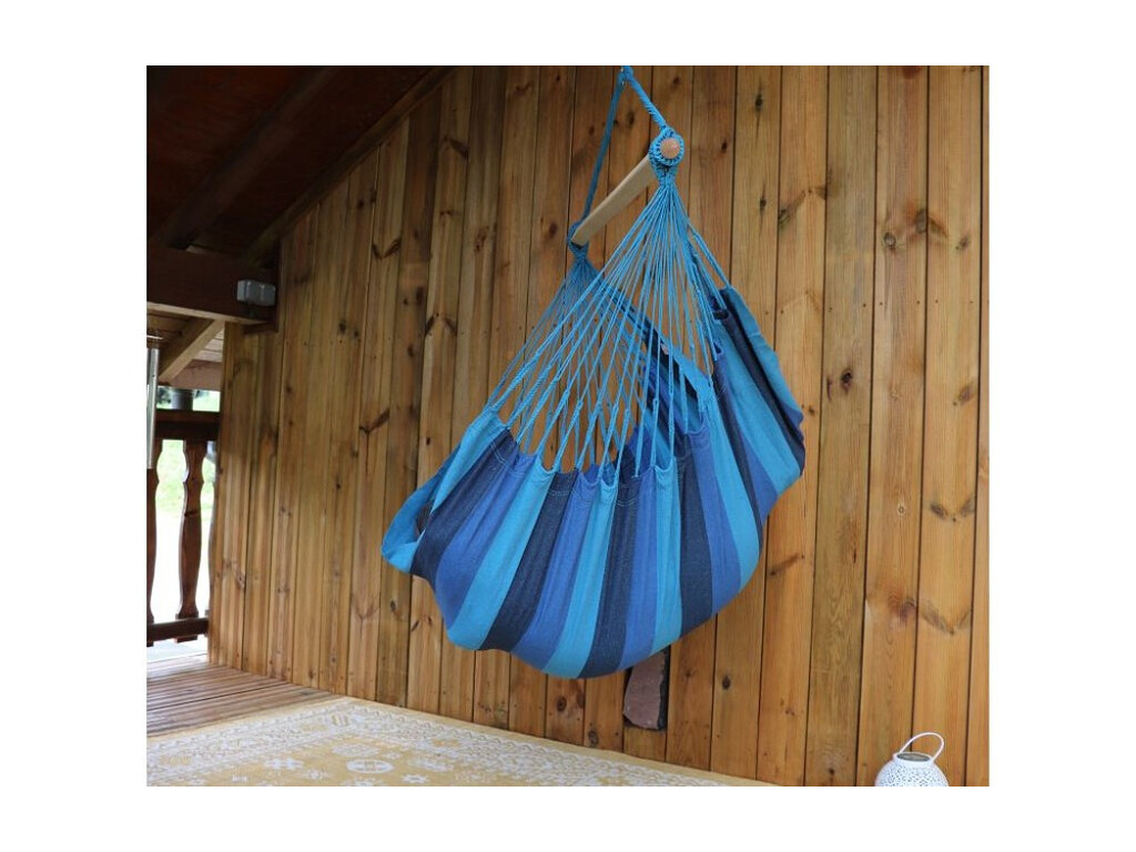 Hamac chaise bleu et bleu fabriqué en Colombie