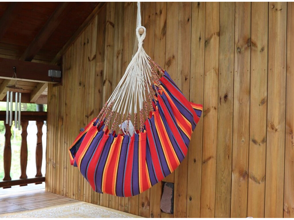 Hamac chaise orange fabriqué en Colombie