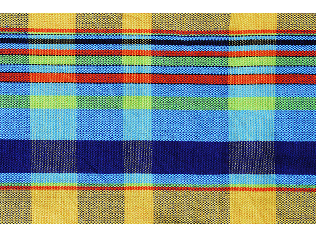 Hamac double en coton recyclé jaune - madras