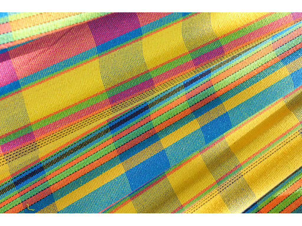 Hamac double en coton recyclé jaune - madras