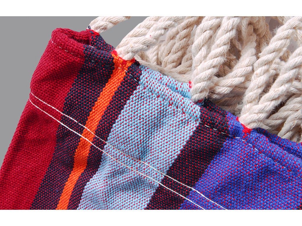 Hamac double en coton recyclé bleu - modèle guaraní Hamac double en coton recyclé bleu - modèle guaraní