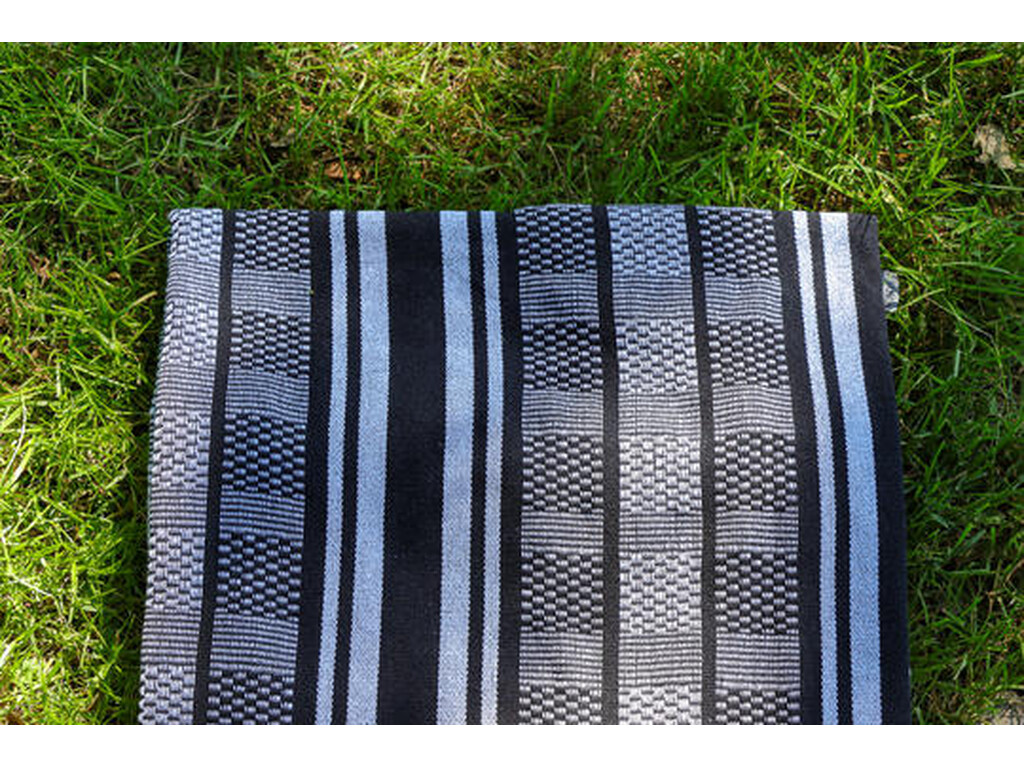 Hamac double Sombrero en coton recyclé noir et blanc - Hamac.fr