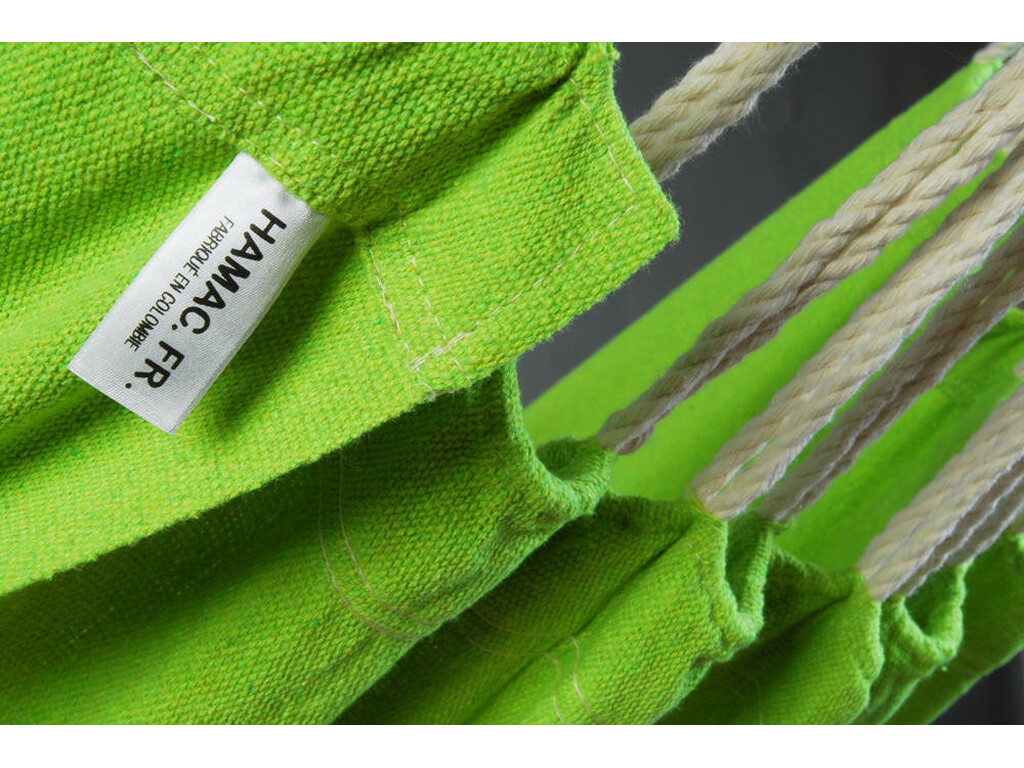 Hamac simple colombien en coton recyclé pistache