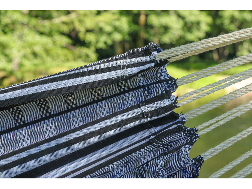 Hamac une place en coton recyclé noir - modèle carthagene sombrero Hamac une place en coton recyclé noir - modèle carthagene sombrero