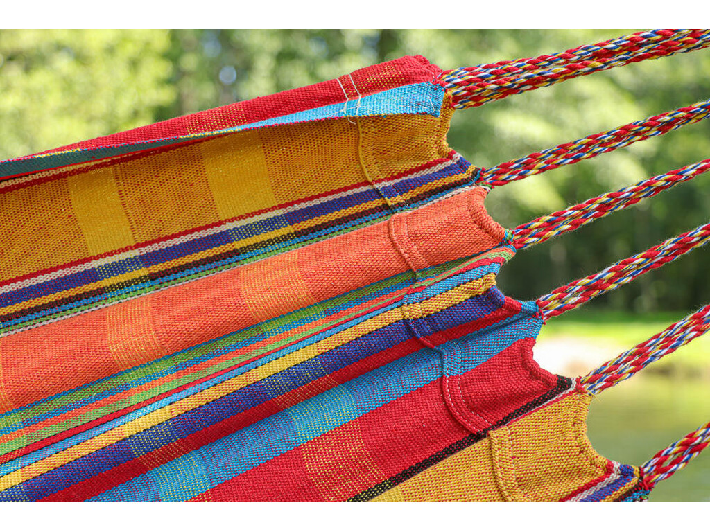 Hamac simple colombien en coton recyclé jaune - modèle Zinnia