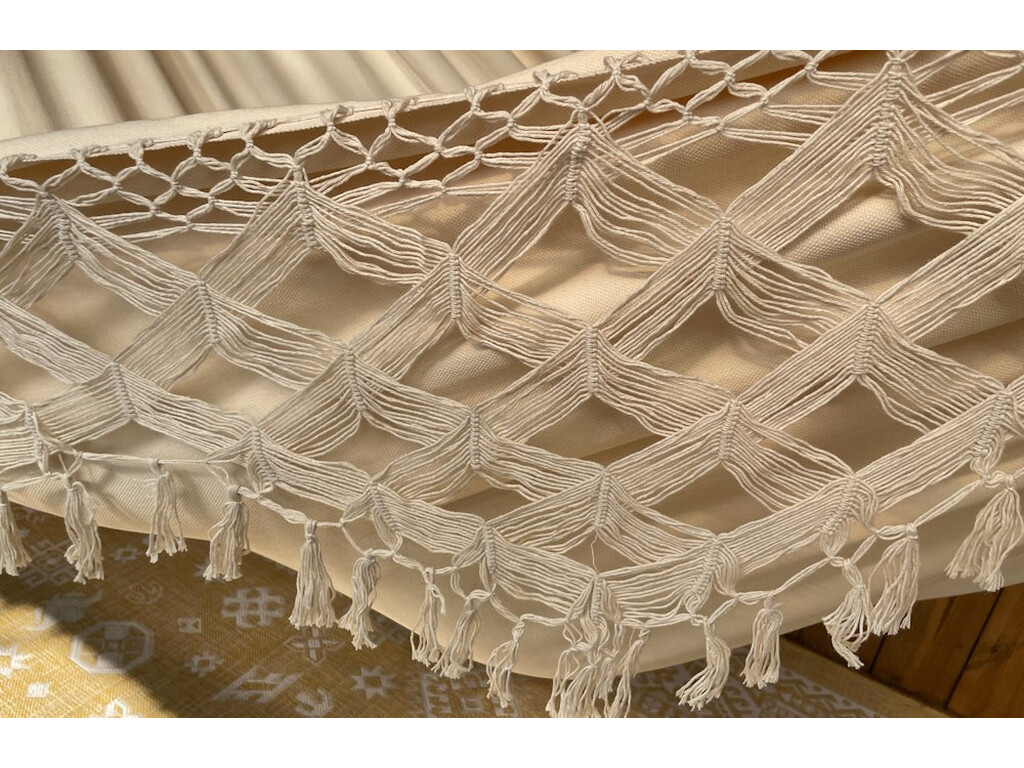 Hamac XL Ecru avec franges - Royal Classico