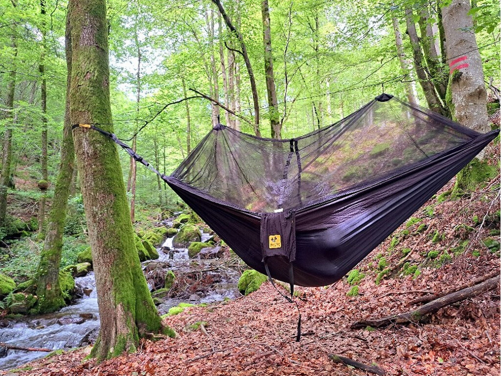 Hamac de voyage double ultra léger avec moustiquaire intégrée