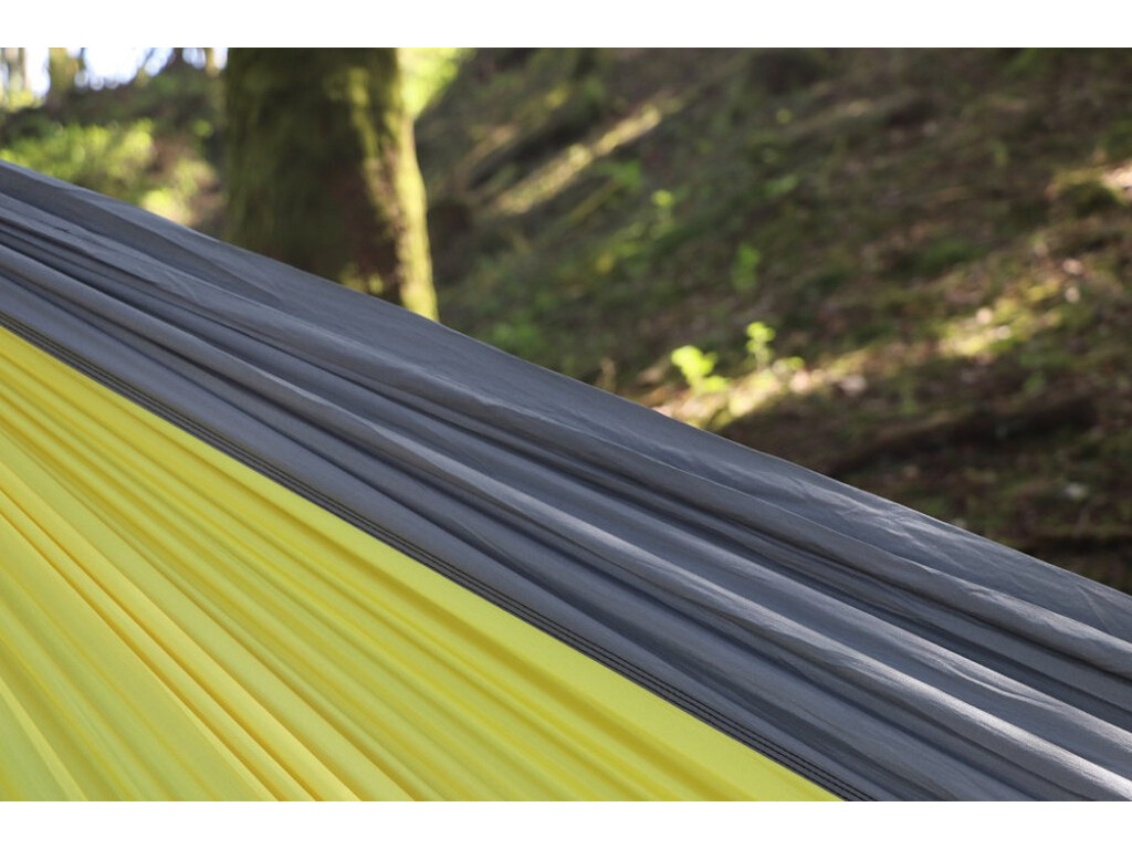 Hamac de voyage simple en nylon parachute jaune gris