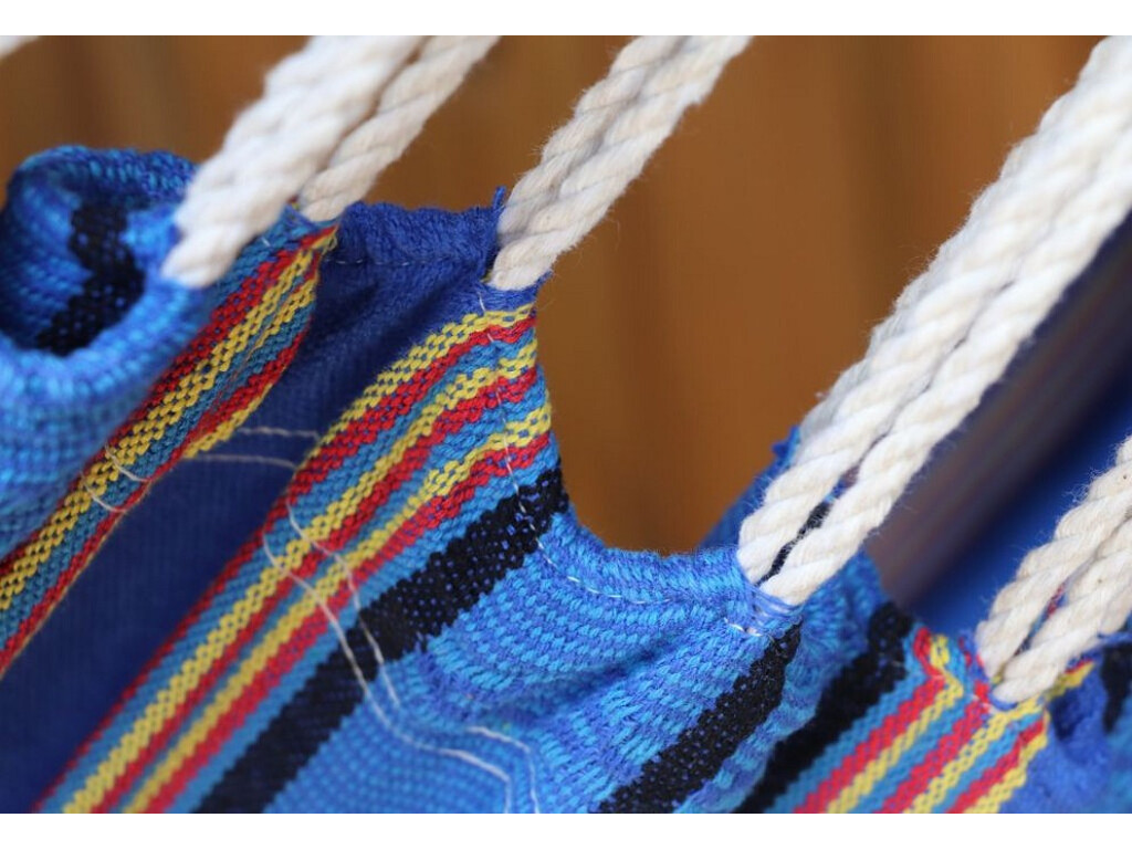 Hamac double Colombien bleu - modèle Caraïbes