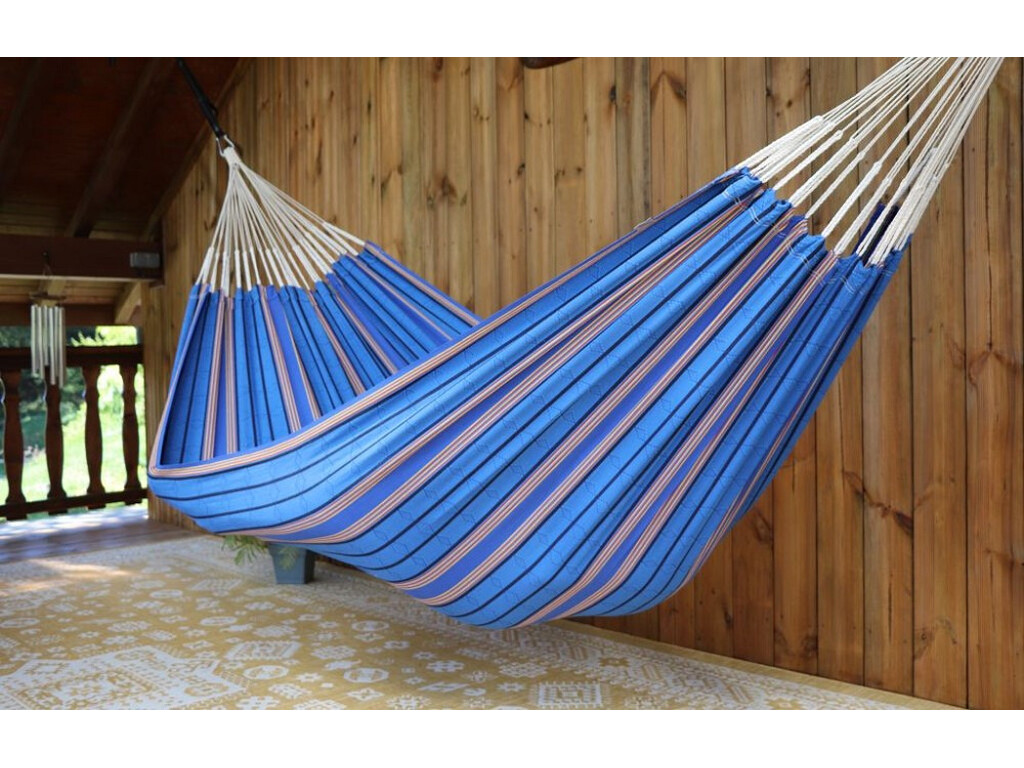 Hamac double Colombien bleu - modèle Caraïbes