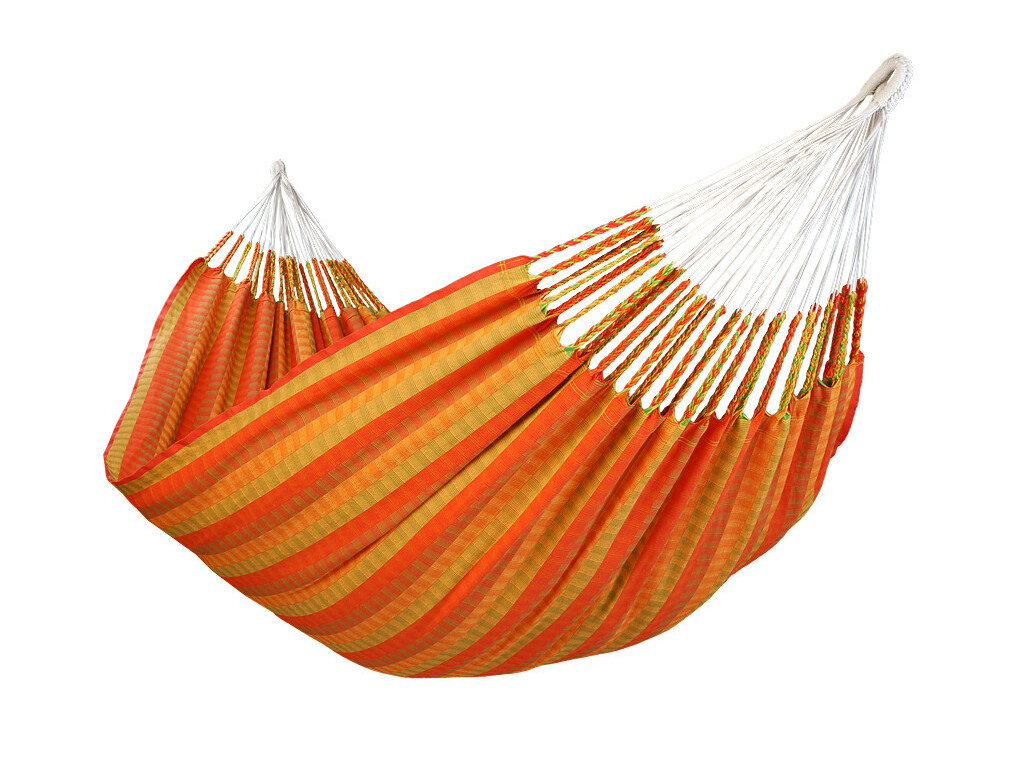 Hamac double de luxe orange en coton recyclé - Modèle Colombia orange