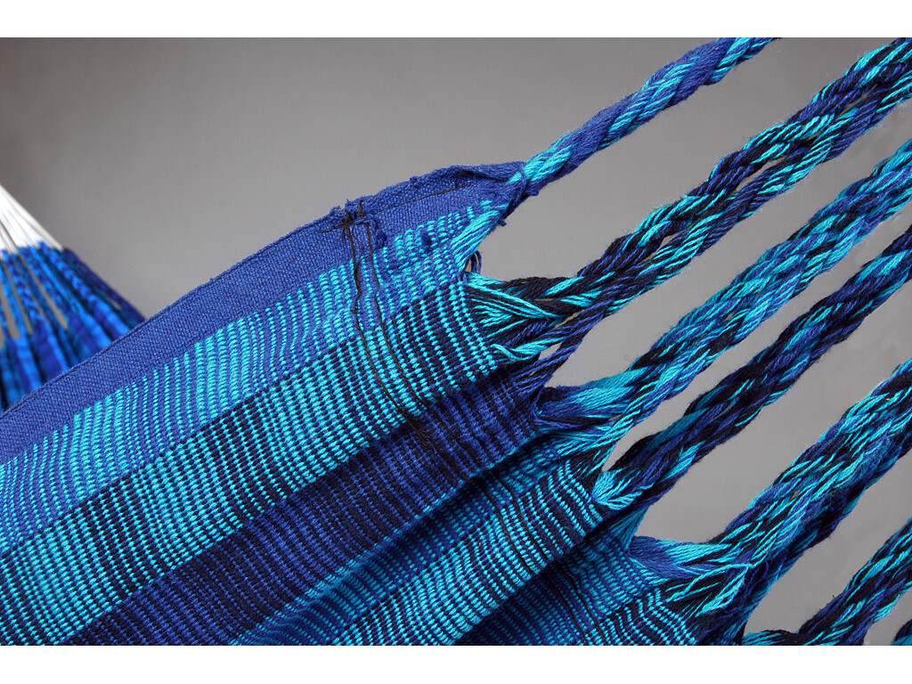 Hamac double coton recyclé Colombia Blue - Confort écologique à deux