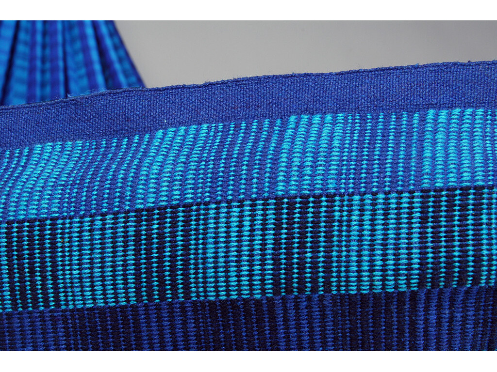 Hamac double coton recyclé Colombia Blue - Confort écologique à deux