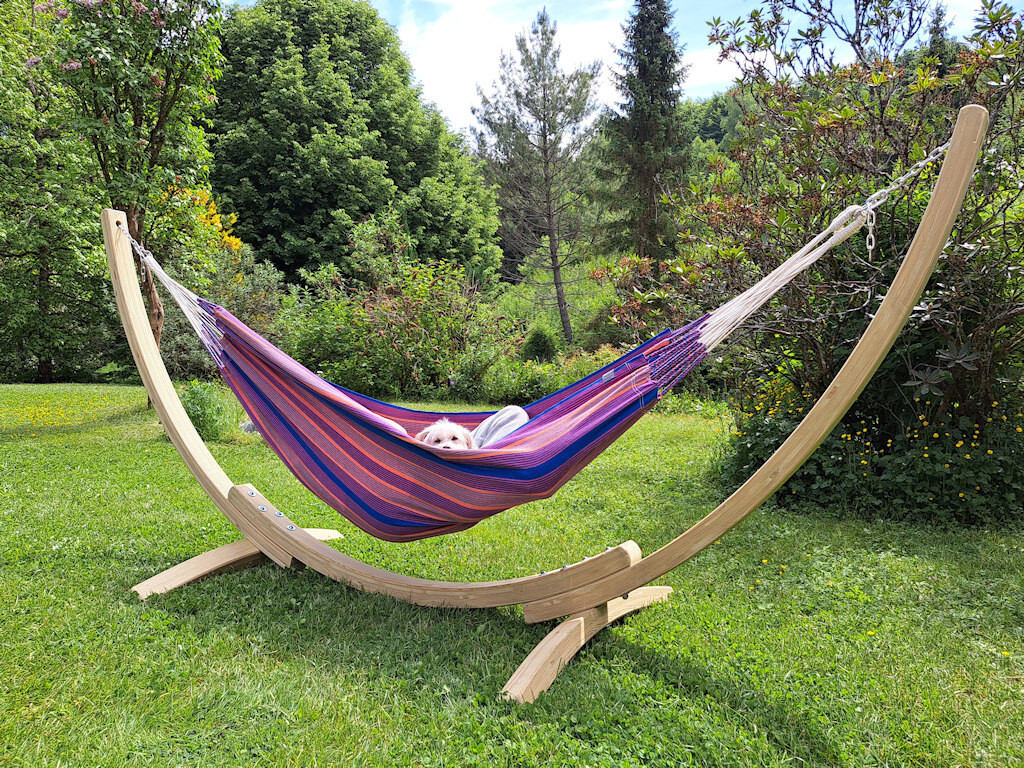 Hamac de 140 cm de largeur fabriqué coton recyclé