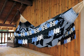 Hamac double face Wayuu Chinchorro Bleu Guajira 15