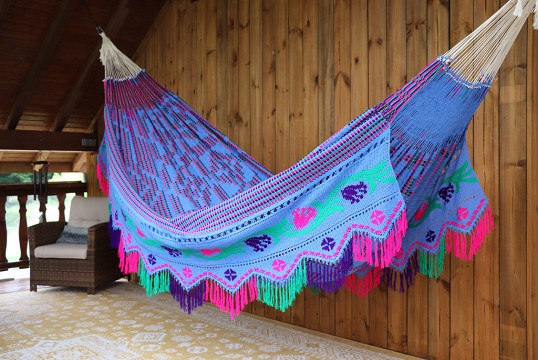 Hamac en toile : Hamac tissé main : Hamac Wayuu Chinchorro Parme 39