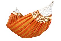 Hamac double de luxe en coton recyclé - 160 cm de large - Modèle Colombia orange