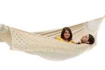 Hamac double en toile de coton du Brésil et de la Colombie