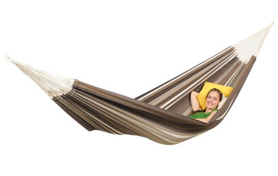 Hamac en toile : Hamac XL : Hamac en coton recyclé Paraiso King Café - 175 cm de large un véritable paradis