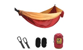 Hamac simple de voyage en toile de parachute Bee Lazy Bangkok bordeaux et safran