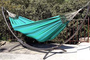 Ensemble de hamac sur pied en métal Calypso avec hamac Cali Aqua Verde